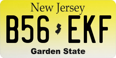 NJ license plate B56EKF