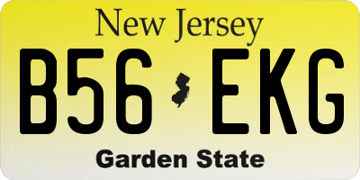 NJ license plate B56EKG