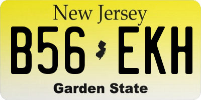 NJ license plate B56EKH