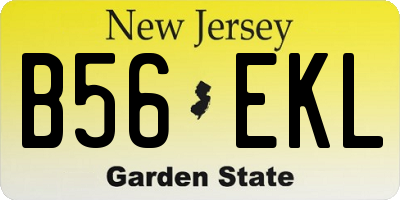 NJ license plate B56EKL