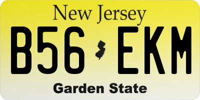 NJ license plate B56EKM
