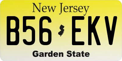 NJ license plate B56EKV