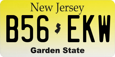 NJ license plate B56EKW