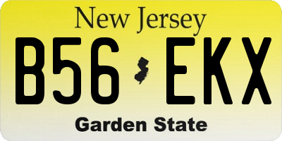 NJ license plate B56EKX