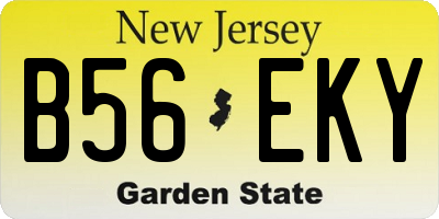 NJ license plate B56EKY