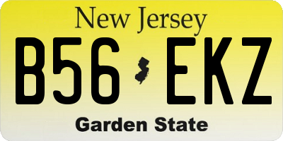 NJ license plate B56EKZ