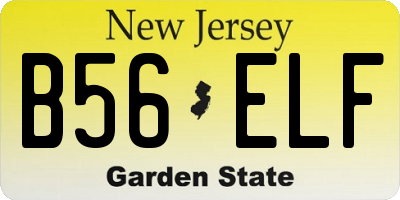 NJ license plate B56ELF