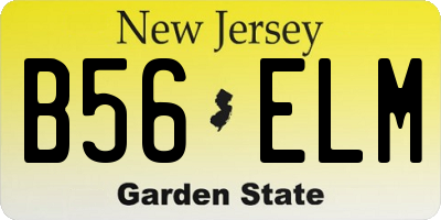 NJ license plate B56ELM