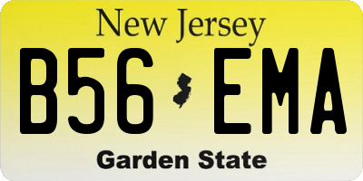 NJ license plate B56EMA