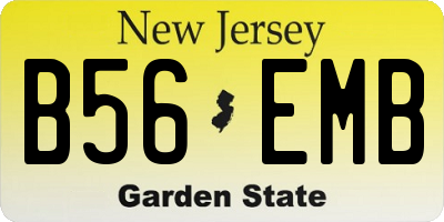 NJ license plate B56EMB