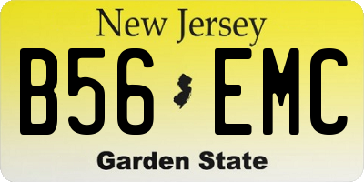 NJ license plate B56EMC