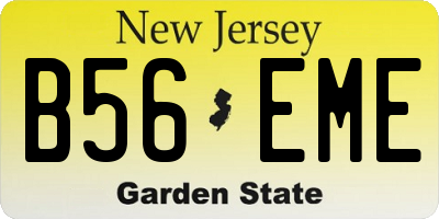 NJ license plate B56EME