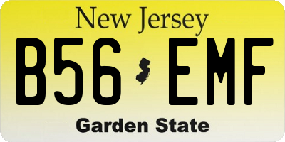 NJ license plate B56EMF
