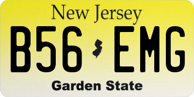 NJ license plate B56EMG