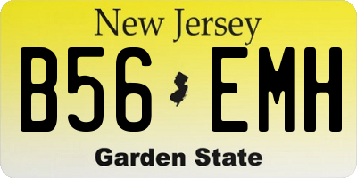 NJ license plate B56EMH