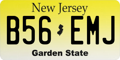 NJ license plate B56EMJ