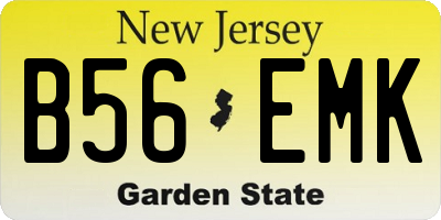 NJ license plate B56EMK