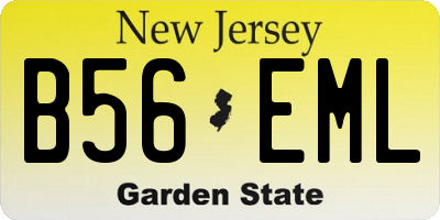 NJ license plate B56EML