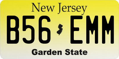 NJ license plate B56EMM