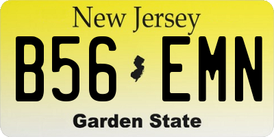 NJ license plate B56EMN
