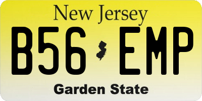 NJ license plate B56EMP