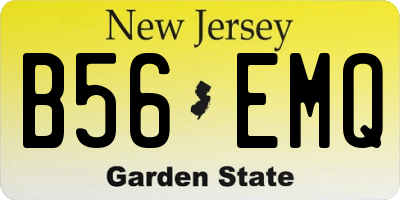NJ license plate B56EMQ