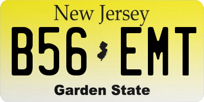 NJ license plate B56EMT