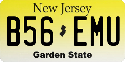 NJ license plate B56EMU