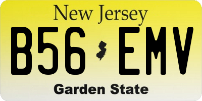NJ license plate B56EMV