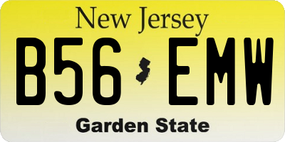 NJ license plate B56EMW