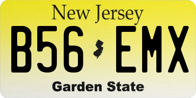 NJ license plate B56EMX