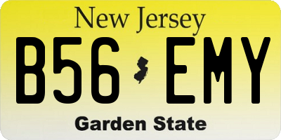 NJ license plate B56EMY