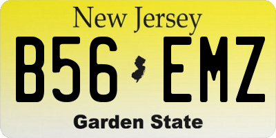 NJ license plate B56EMZ