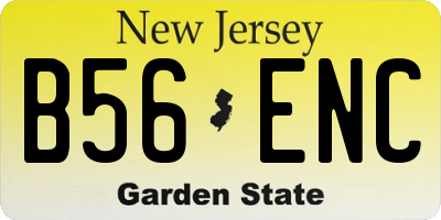 NJ license plate B56ENC