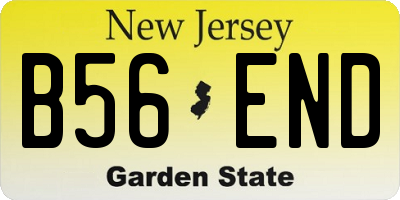 NJ license plate B56END