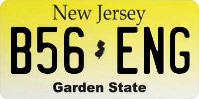 NJ license plate B56ENG