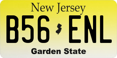 NJ license plate B56ENL