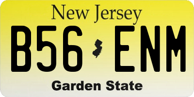 NJ license plate B56ENM