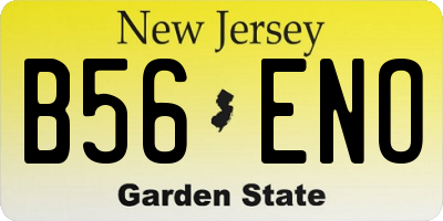 NJ license plate B56ENO
