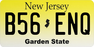 NJ license plate B56ENQ