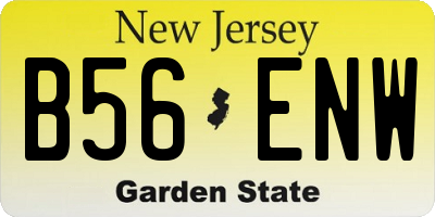 NJ license plate B56ENW