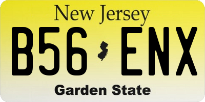 NJ license plate B56ENX