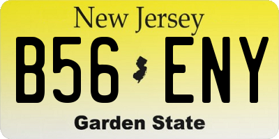NJ license plate B56ENY