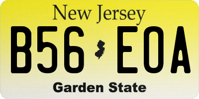 NJ license plate B56EOA