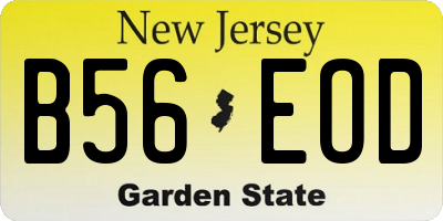 NJ license plate B56EOD