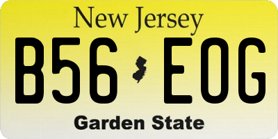 NJ license plate B56EOG