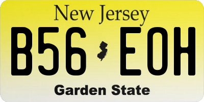 NJ license plate B56EOH