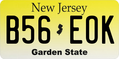NJ license plate B56EOK