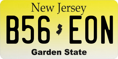 NJ license plate B56EON