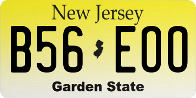 NJ license plate B56EOO